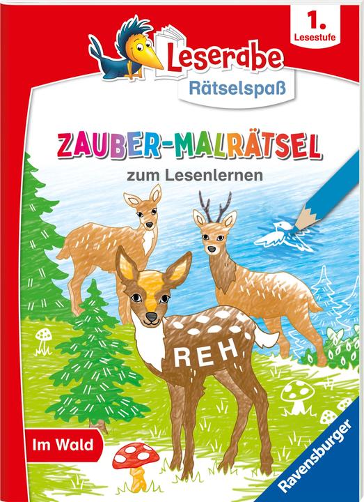 Ravensburger Leserabe Rätselspass Zauber-Malrätsel zum Lesenlernen: Im Wald (1. Lesestufe)