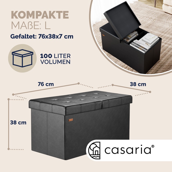 Image du produit Casaria Coffre de siège avec espace de rangement (80 cm)