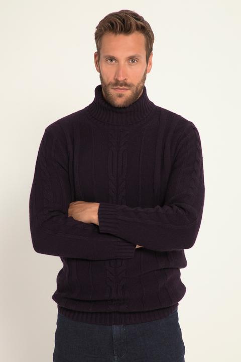 Actual product image JP1880 Turtleneck jumper, wool blend, front cable design (XXL)