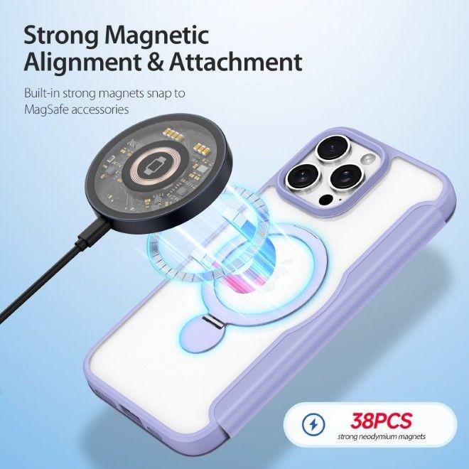 Actual product image Dux Ducis Skin X Pro 360° Ring Stand Series leather case (Apple iPhone 16 Pro)
