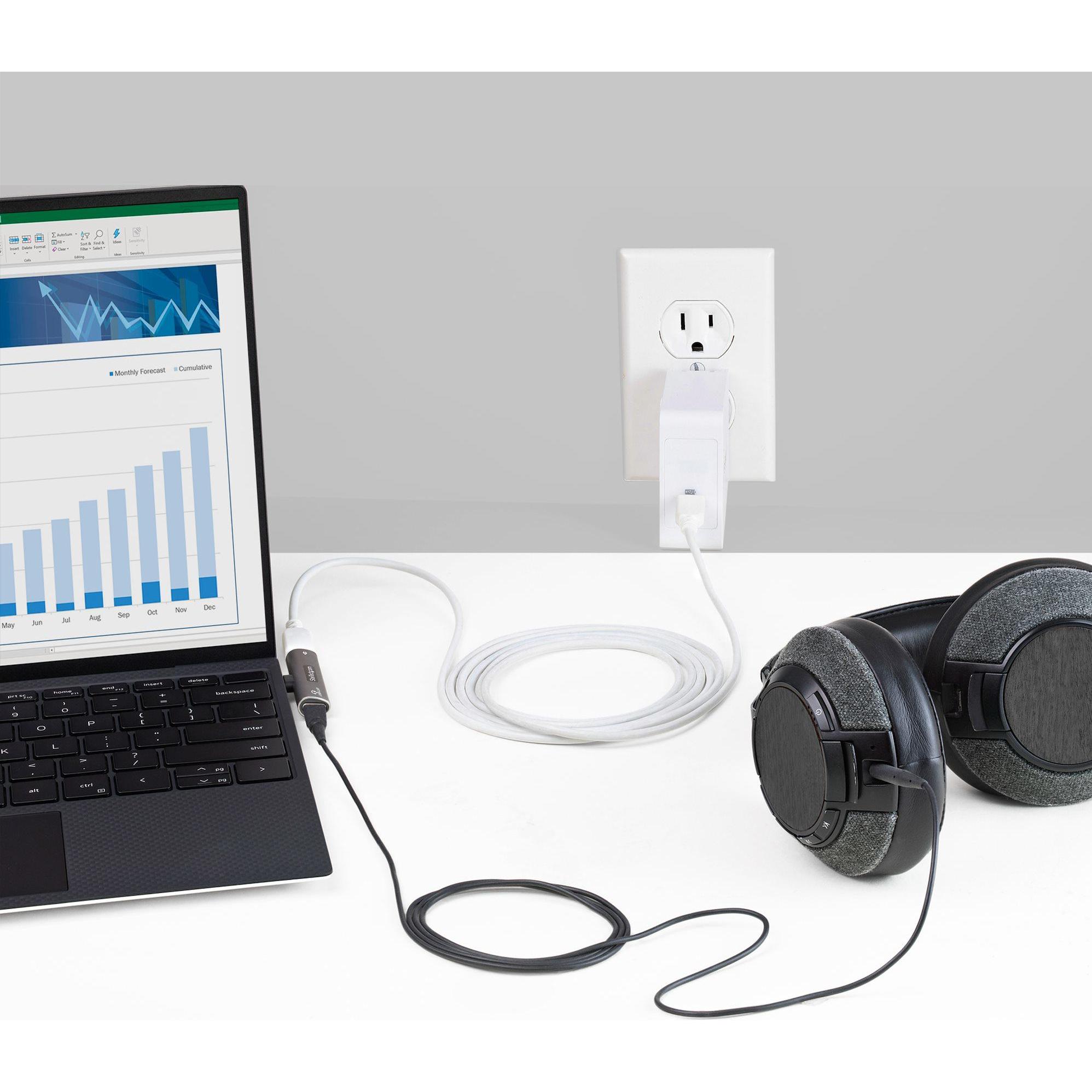 Thumbnail - StarTech USB-C-Audio- und Ladeadapter - USB-C Audioadapter mit USB-C-Audio-Kopfhörer-/Headset-Anschluss und (Zubehör), A...