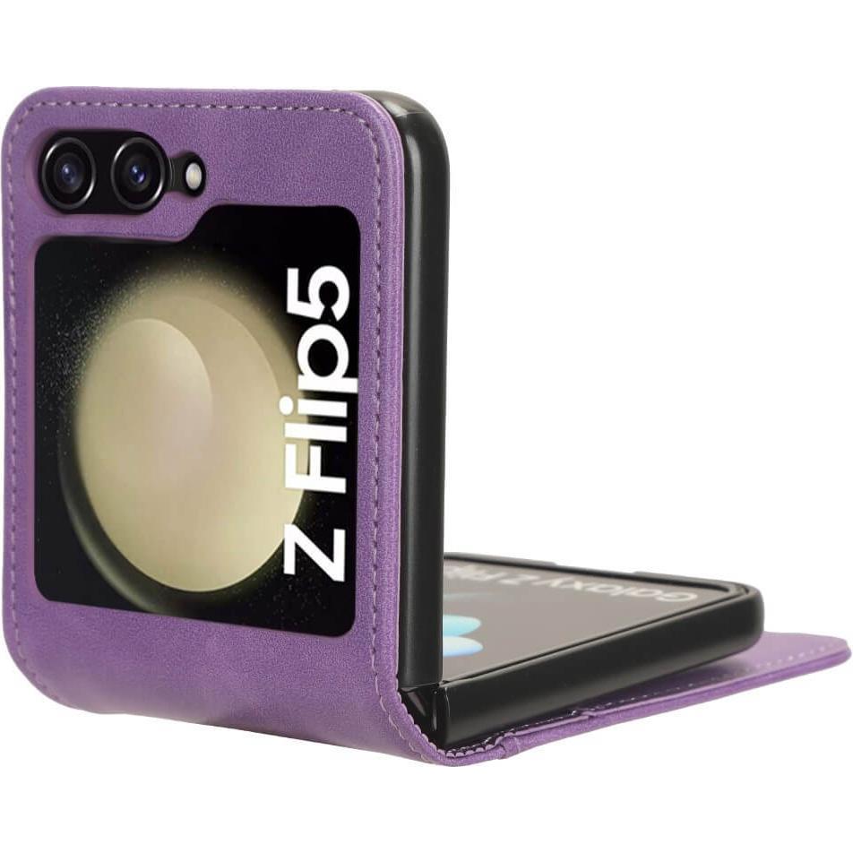Cover-Discount Galaxy Z Flip5 - Etui Hülle mit Kartenfächer violett (Samsung Galaxy Z Flip5), Smartphone Hülle, Violett