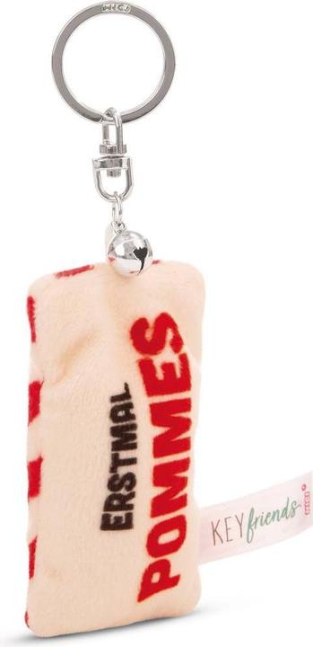 Actual product image Magni NICI Schlüsselanhänger Mini Plüschkissen Erstmal Pommes mit Glöckchen 8cm