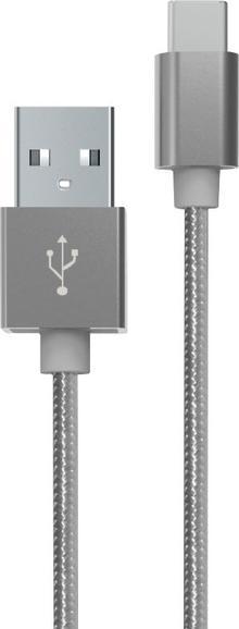Produktbild My Way Myway Cable Tresse 1m Gris Noir USB A USB C (1 m, USB 2.0, 60 W)