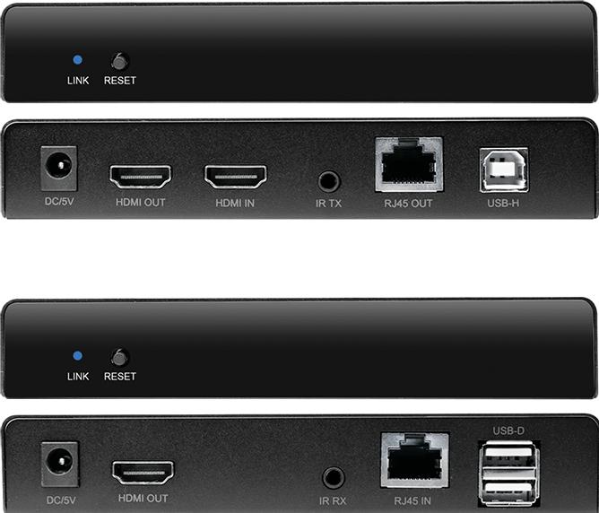 Image du produit LogiLink Kit extender HDMI via LAN, KVM, 2x USB-A, 1080p, HDCP, IR, sortie de boucle (Rallonge)