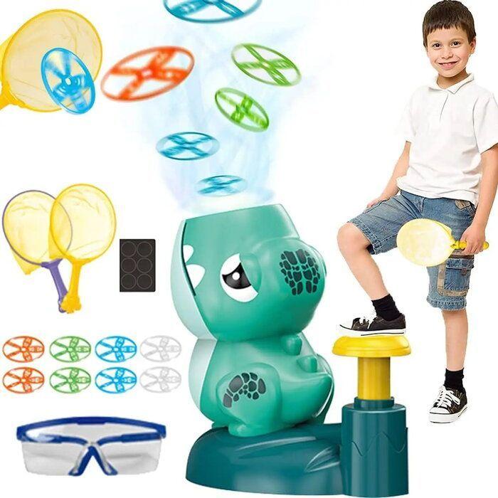 Kiddyz Toys KT1 Dino Flying disc Catapult launcher toy with x2 Rockets