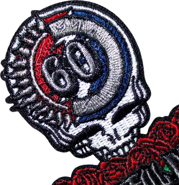Actual product image Grateful Dead 60th Anniversary Logo Woven Skull Iron On Patch