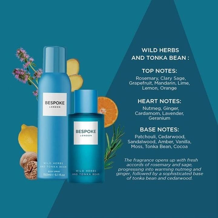 Actual product image Bespoke London Wild Herbs and Tonka Bean Eau de Parfum Spray for Men 100ml (Eau de parfum, 100 ml)