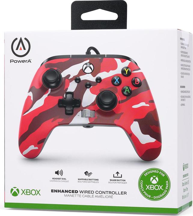 Immagine prodotto PowerA Controller cablato migliorato per Xbox Serie X|S - Rosso Camo (Xbox Series X, Xbox Serie S, Xbox One S)