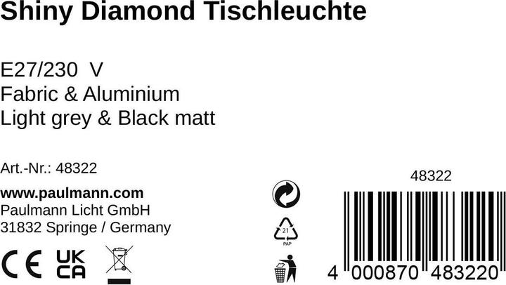 Valori nutrizionali e ingredienti Pauleen Diamante brillante (E27)