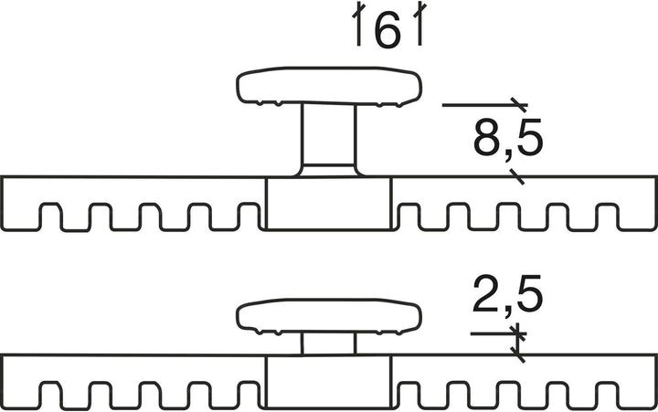 Produktbild Karle und Rubner Terraflex Abstandhalter 6 mm fr Holz-Unterkonstruktion mit Edelstahlschraube A4 5x50 mm 1 Pack = 1 (8.60 x 2.50 cm)