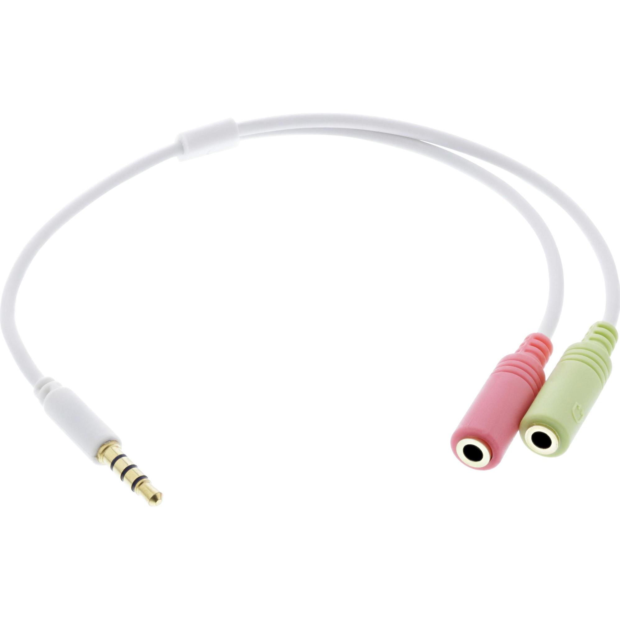InLine Audio Headset Adapterkabel (0.15 m, 3.5mm Klinke (AUX)), Audio Kabel