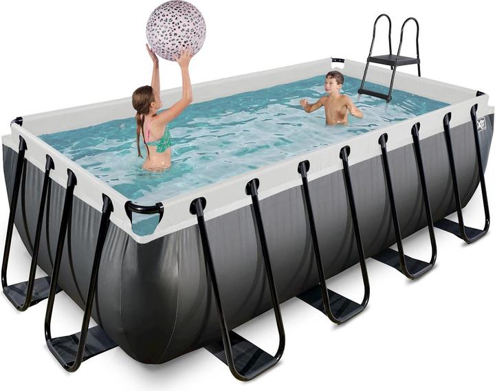 Produktbild Exit Rahmen-Pool eckig 400x200x122 cm mit Sandfilterpumpe (200 x 253 x 122 cm)
