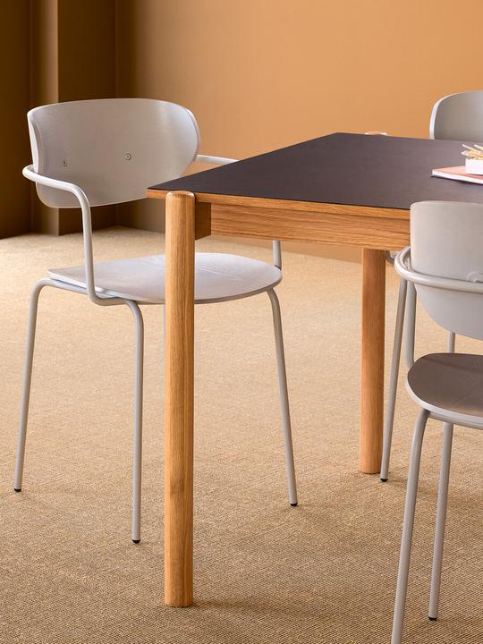 Actual product image Hübsch Oblique Dining Table Rectangular Black (190 x 107 x 75 cm)
