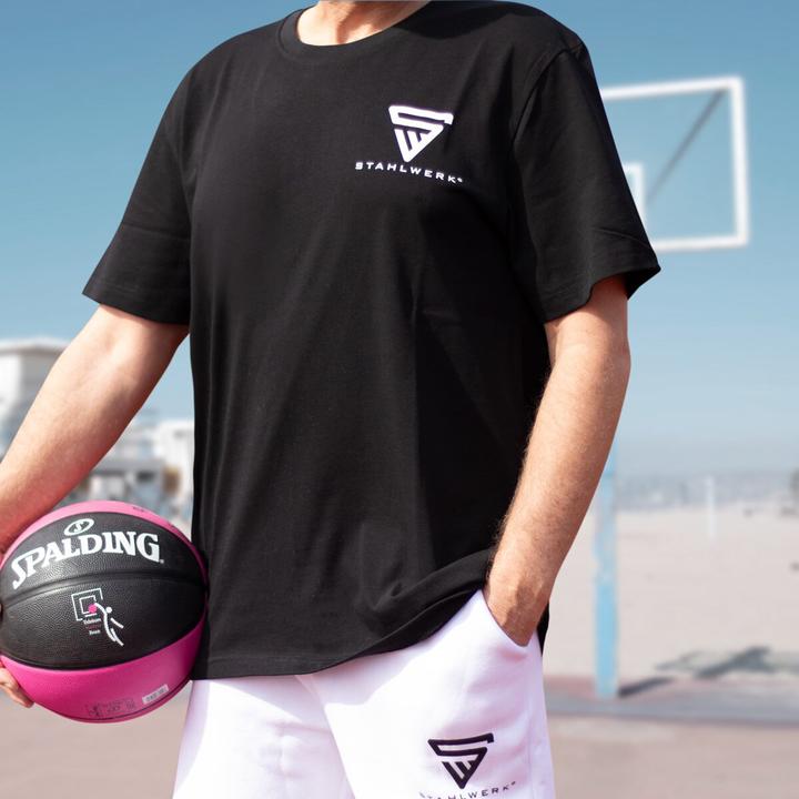 Produktbild Stahlwerk T-Shirt Schwarz Grösse XL Kurzarm-Hemd mit Logo-Print 100% Baumwolle (XL)