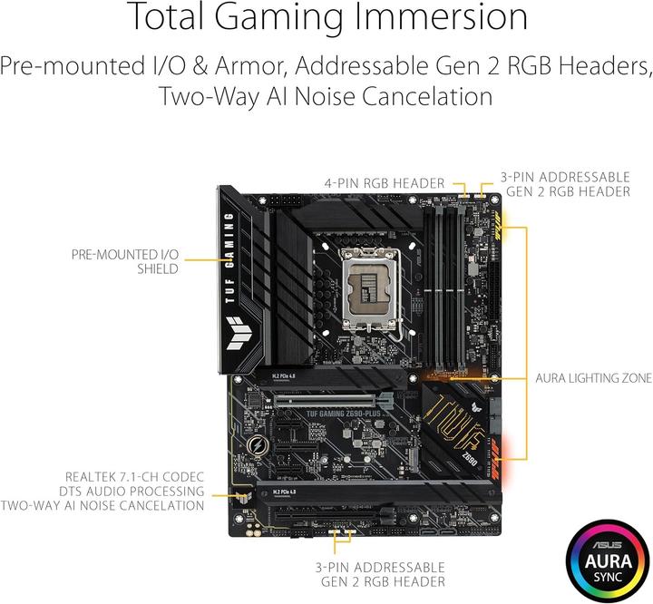 Produktbild ASUS TUF Gaming Z690-Plus (LGA 1700, Intel Z690H, ATX)