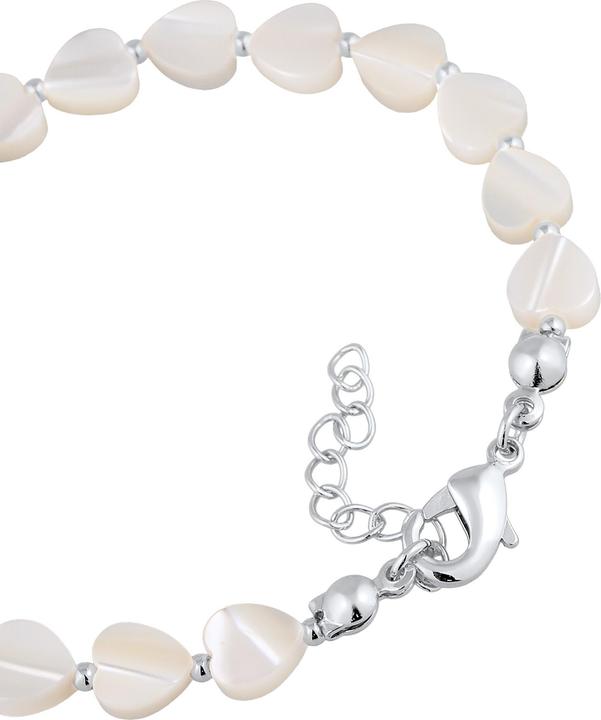 Image du produit Elli Armband Muschel Herz Anhänger Messing Silberfarben (17 cm, Laiton, Pas de pierre)
