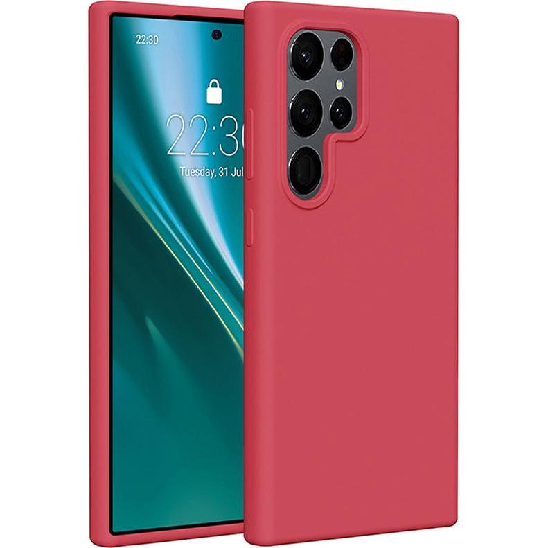 Etteri Silicone case for Samsung Galaxy S25 Ultra raspberry (Samsung Galaxy S25 Ultra), Cover smartphone, Rosso