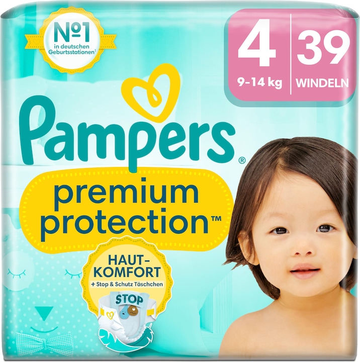 Immagine prodotto Pampers Premium Protection (Dimensione 4, Pacco trasportabile, 39 Pezzo/i)