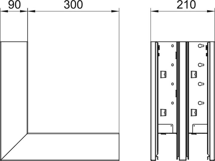 Actual product image OBO Bettermann OBO GS-DA90210RW Symmetrical external corner 90x210mm St FS pure white RAL (9 cm)