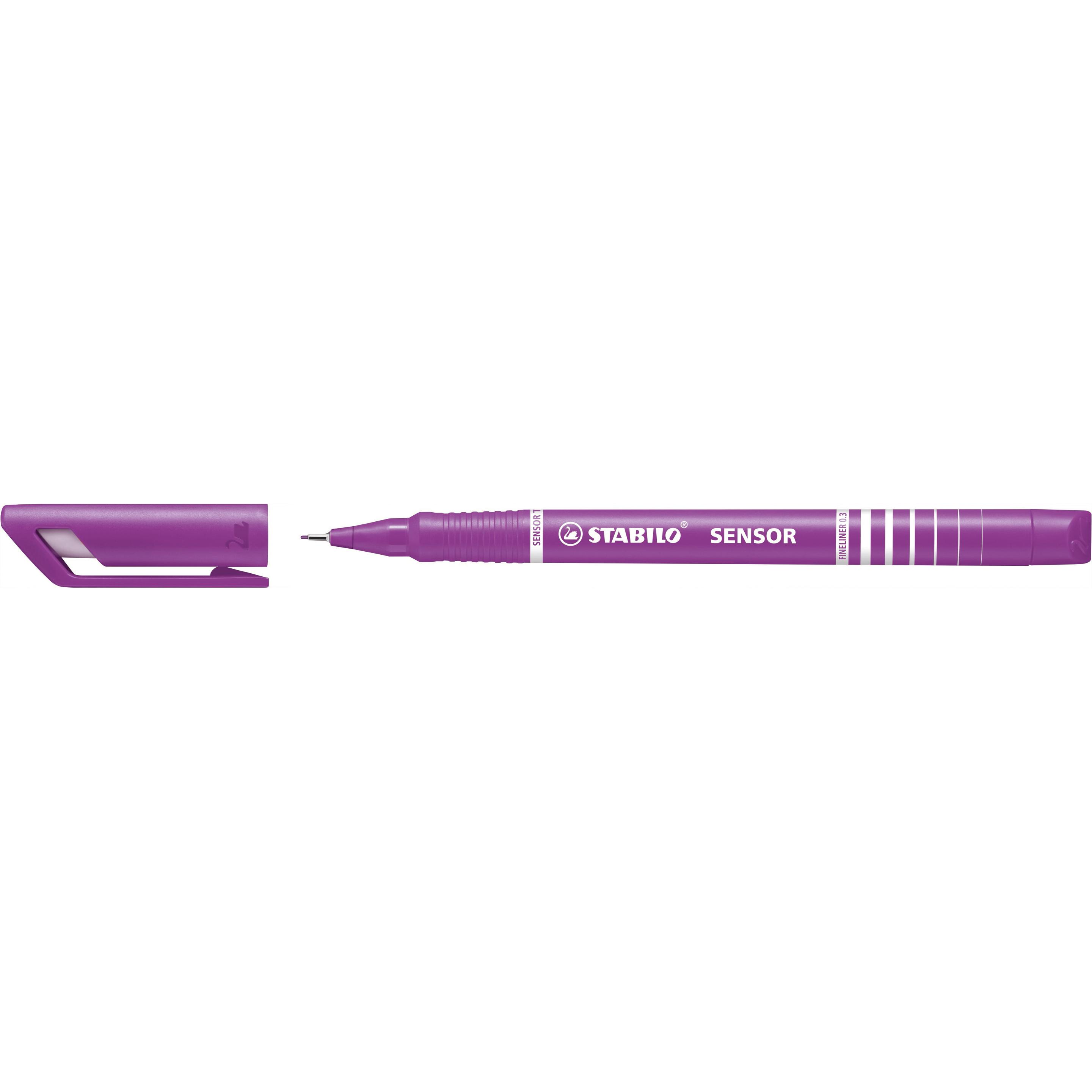 STABILO, Penne, SENSOR F Finliner con affilatore a molla (Purple, 1 x)