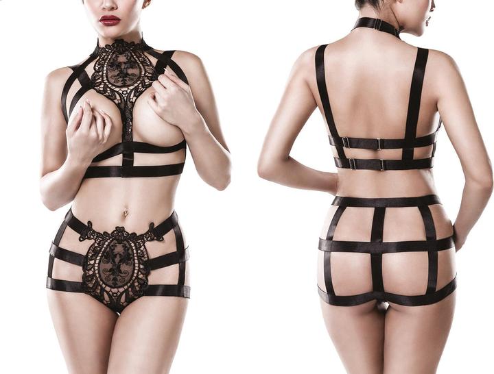 Image du produit Grey Velvet Ensemble de harnais en 2 parties, noir (XXL)