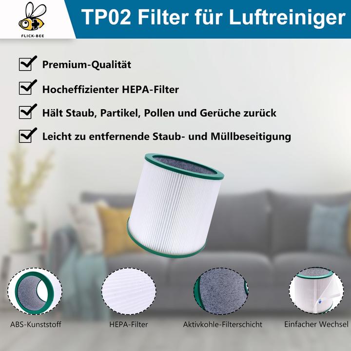 Actual product image Flickbee HEPA filter like 968103-04 / 968126-03 for Dyson Pure Cool Link Me TP00 TP02 TP03 AM11 BP01