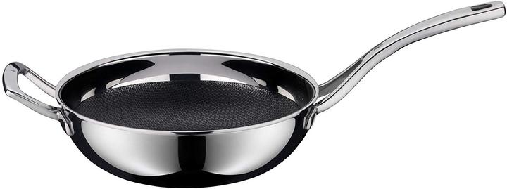 Produktbild WMF Wokpfanne Edelstahlpfanne 28cm Wabenboden Profi Resist Induktion beschichtet (28 cm, Bratpfanne, Edelstahl)