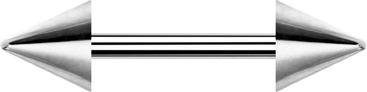 Produktbild Star Piercing Barbell silber mit zwei Cones (ohne Messing, Chirurgenstahl 316L)