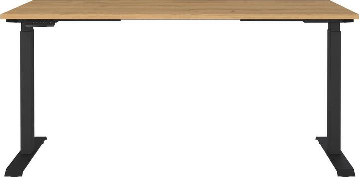 Produktbild Germania JET höhenverstellbarer Schreibtisch grandson-eiche rechteckig, T-Fuss-Gestell schwarz 160,0 (160 x 72 cm)