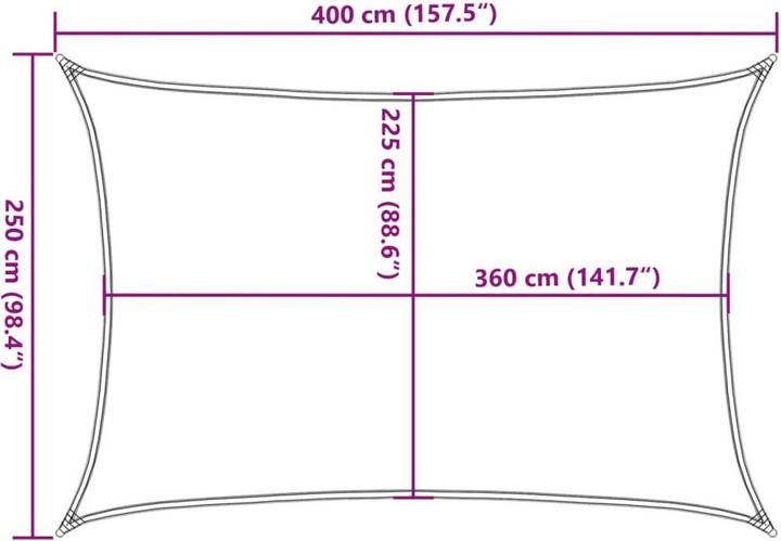 Actual product image vidaXL Sonnensegel (400 x 250 cm)