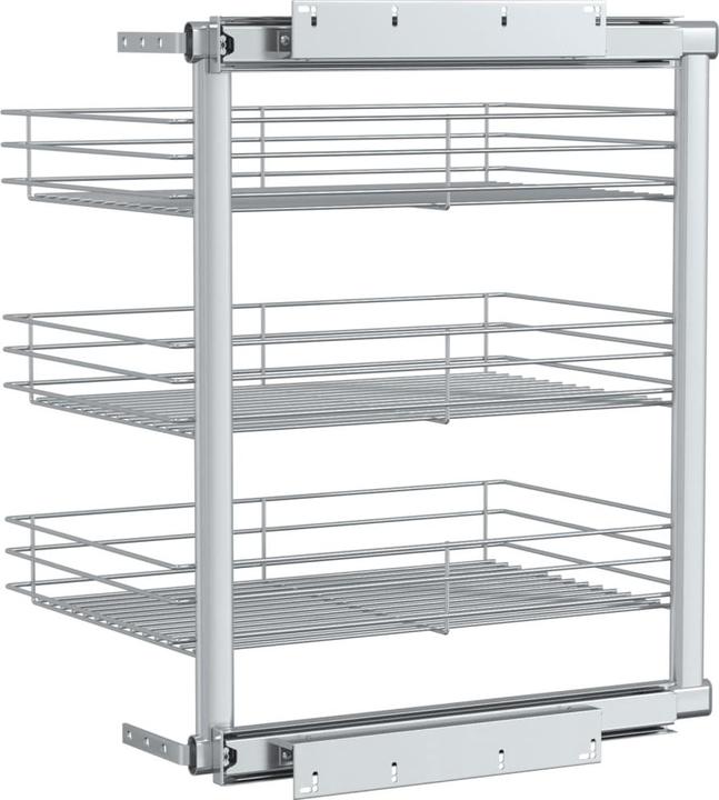 Produktbild Diverse Hardware 3-stufiger Ausziehbarer Küchen-Drahtkorb Silbern 47x35x56 cm (1 x, 47 x 35 x 56 cm)