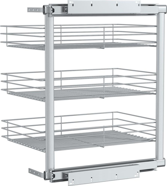 Immagine prodotto Diverse Hardware 3-stufiger Ausziehbarer Küchen-Drahtkorb Silbern 47x35x56 cm (1 x, 47 x 35 x 56 cm)