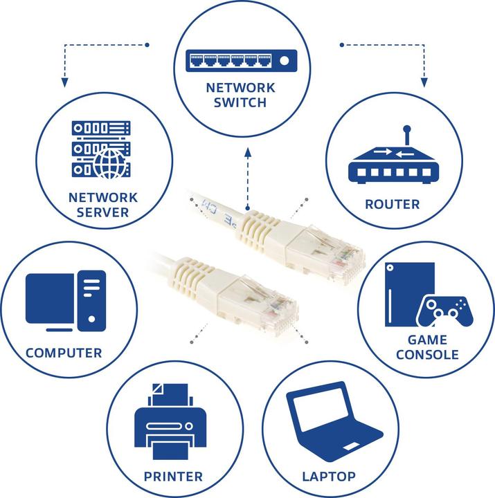 Produktbild ACT Ivory 30 meter U/UTP CAT6 patch cable with RJ45 connectors CAT6 U/UTP IVORY 30.00M (U/UTP, CAT6, 30 m)