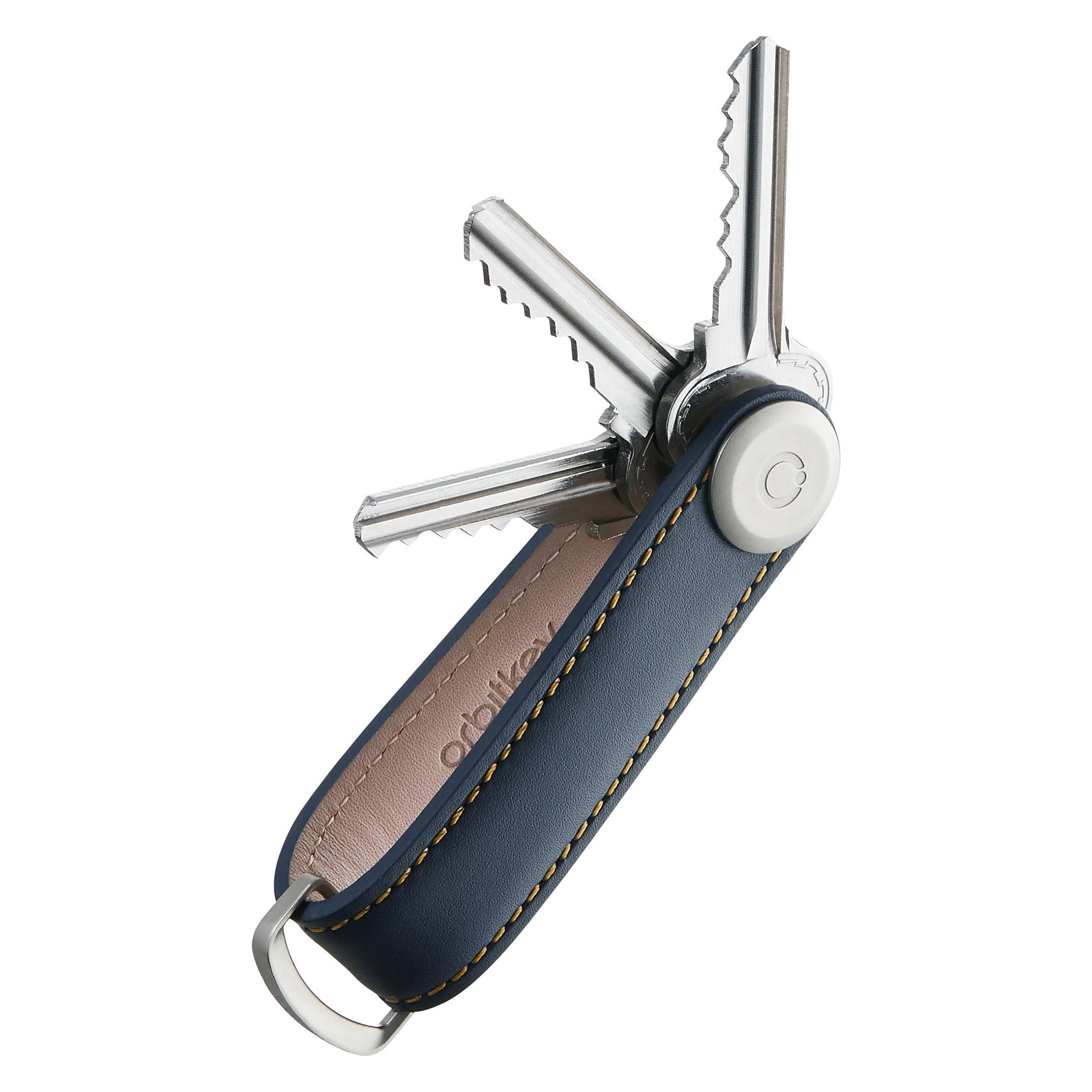 Orbitkey, Damen, Schlüsselanhänger, Schlüssel-Organizer Leder, Silber