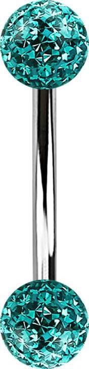 Immagine prodotto Star Piercing Banana argento con due sfere di cristallo turchese Strato protettivo epossidico (senza ottone, Acciaio chirurgico 316L)