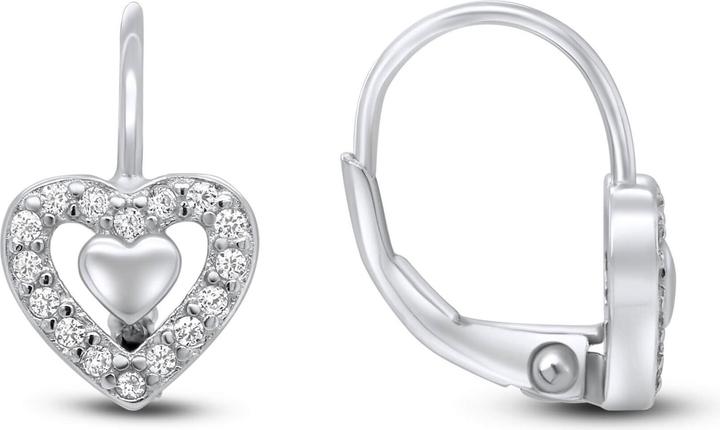 Image du produit Brilio Silver - Boucles d'oreilles argent brillant avec zircons coeur EA31