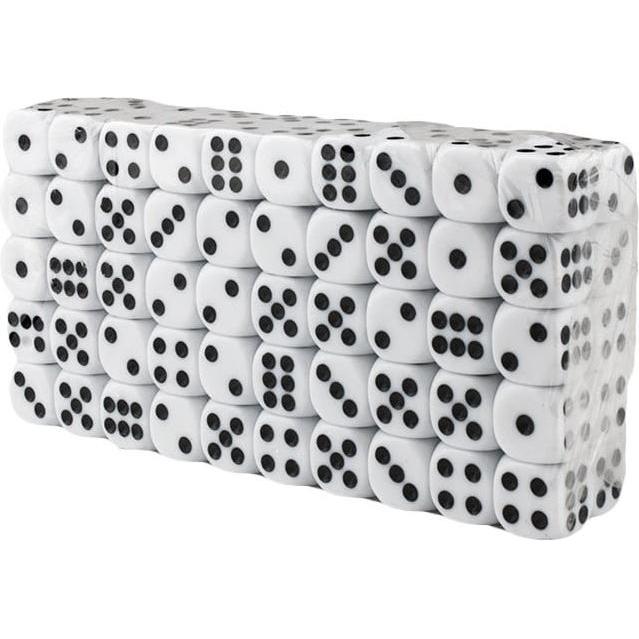 JTI 6-seitige Würfel, 100 Stück - Weiss