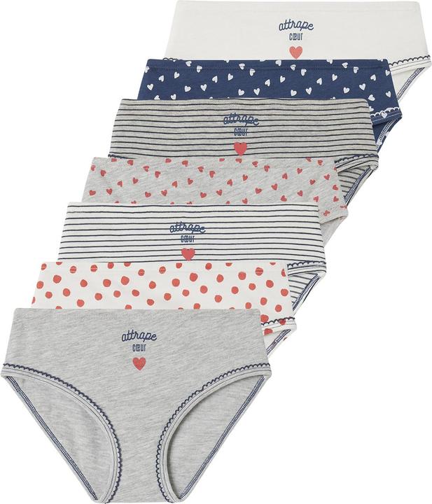 Produktbild Vertbaudet 7er-Pack Mädchen Slips mit Herzen (110, 7er Pack)