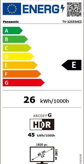 Energie-Label Panasonic TV-32S55AEZ (32", LCD, HD ready, 2024)