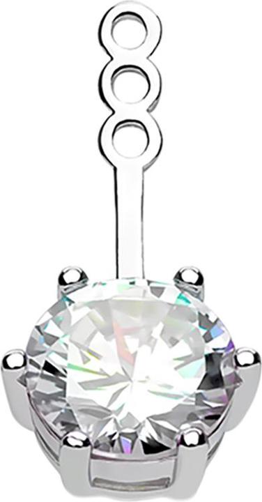 Produktbild Star Piercing Ohrring Ear Jacket silber mit Kristall silber (Messing)