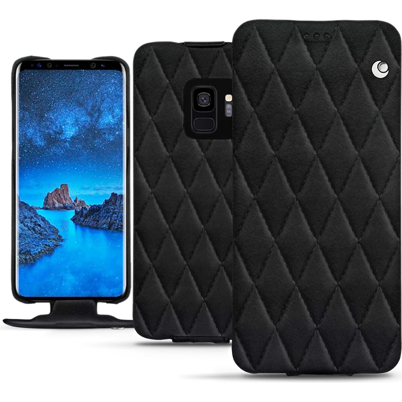 Noreve Lederschutzhülle vertikal (Samsung Galaxy S9), Smartphone Hülle, Schwarz