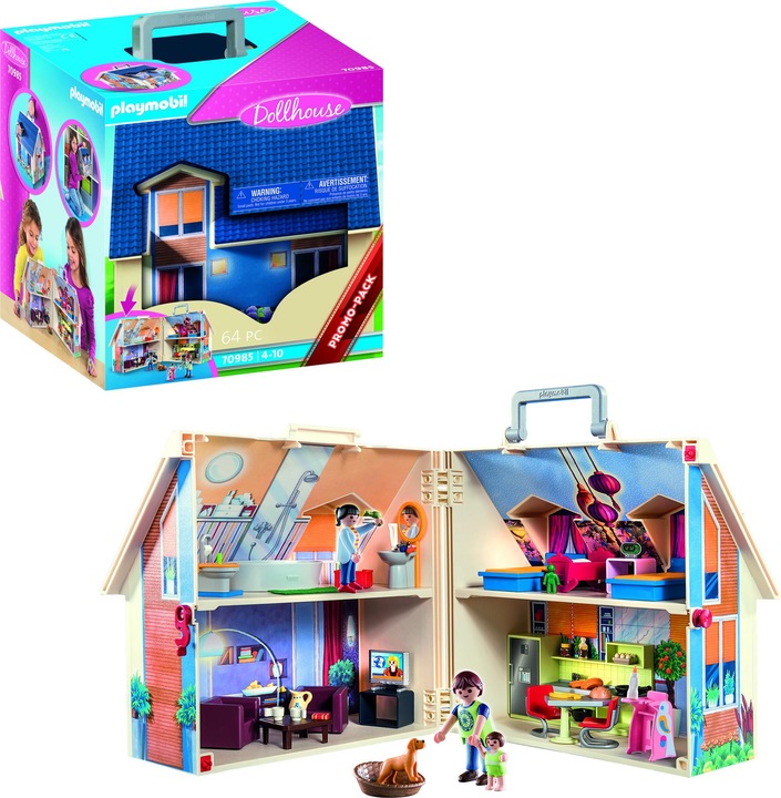 Produktbild Playmobil Mitnehm-Puppenhaus (70985, Playmobil Dollhouse)