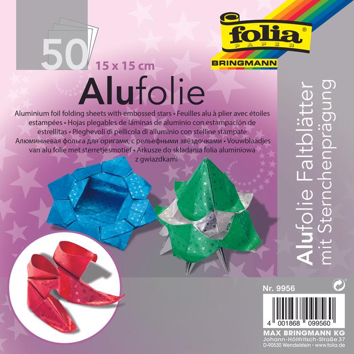 Actual product image Folia Folding sheets aluminum foil star square. (1 x)