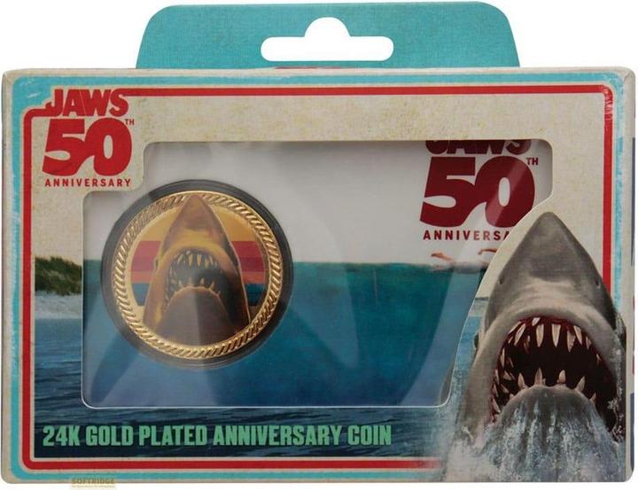 Actual product image Fanattik Jaws Sammelmünze 50th Anniversary 24k Gold Plated Limited Edition