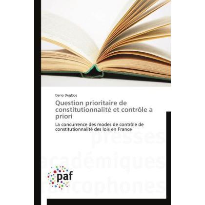 Question prioritaire de constitutionnalité et contrôle a priori, Fachbücher