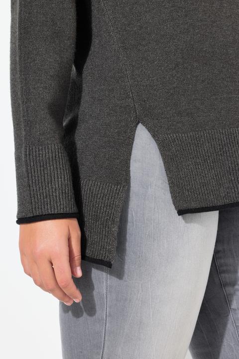 Produktbild Ulla Popken Pullover, Saumschlitze, U-Boot-Ausschnitt, Langarm (42, 44)