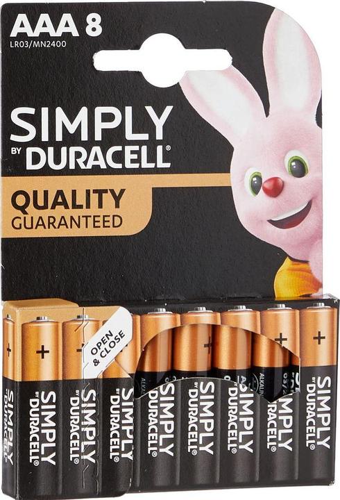 Produktbild Duracell Alkaline Batterie "simply" Micro AAA, 8er Blister (8 Stk., AAA)