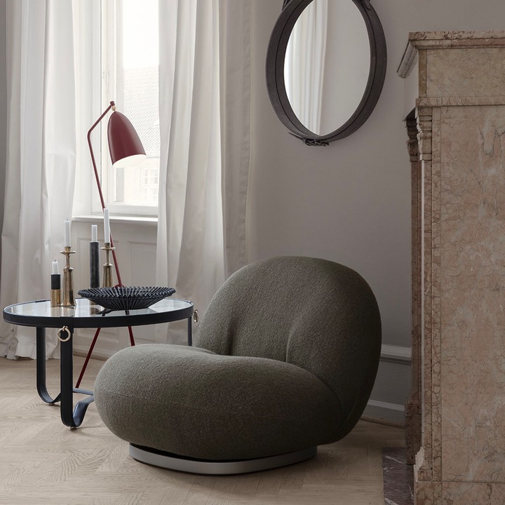 Produktbild Gubi Adnet Wall Mirror Circular Ø70 Black Leather