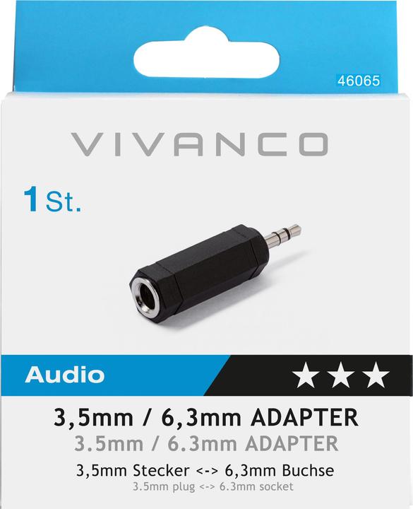 Actual product image Vivanco Audio adapter (Jack adapter)
